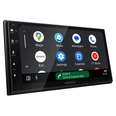 KENWOOD® DMX4710S 6.8-In. Car In-Dash Unit, Double-DIN/Single-DIN Digital Receiver with WSVGA Touch Screen, Android Auto™/Apple CarPlay®, and SiriusXM® Ready