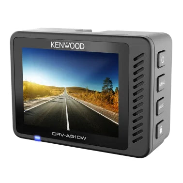 KENWOOD® DRV-A510WDP Front 1440p and Rear 1080p Compact Dash Cams with 2-In. Display and Built-in GPS for 12-/24-Volt Systems