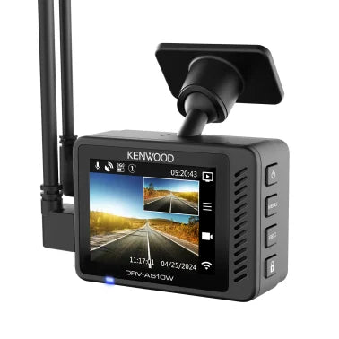 KENWOOD® DRV-A510WDP Front 1440p and Rear 1080p Compact Dash Cams with 2-In. Display and Built-in GPS for 12-/24-Volt Systems