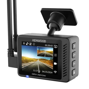 KENWOOD® DRV-A610WDP Front 4K and Rear 1440p Compact Dash Cams with 2-In. Display and Built-in GPS for 12-/24-Volt Systems