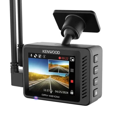 KENWOOD® DRV-A610WDP Front 4K and Rear 1440p Compact Dash Cams with 2-In. Display and Built-in GPS for 12-/24-Volt Systems