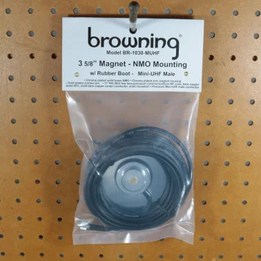 Browning® NMO 3-5/8-In. Magnet Mount with Rubber Boot, 17-Ft. RG-58/U with Preinstalled Mini-UHF Male Connector (Chrome)