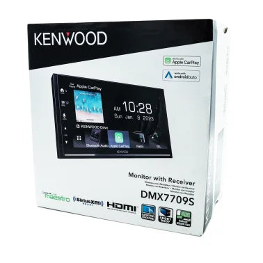 KENWOOD® DMX7709S 6.75-In. Car In-Dash Unit, Double-DIN Digital Receiver with HDMI®, WVGA Touch Screen, Android Auto™/Apple CarPlay®, and SiriusXM® Ready