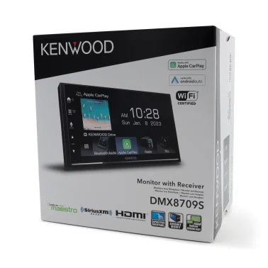 KENWOOD® DMX8709S 6.75-In. Car In-Dash Unit, Double-DIN Digital Receiver with HDMI®, WVGA Touch Screen, Wireless Android Auto™/CarPlay®, and SiriusXM® Ready