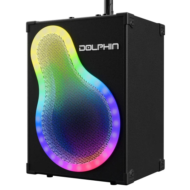 Dolphin® Audio KP-500 Portable Bluetooth® Karaoke Speaker Kit with Wired Microphone and Microphone Stand