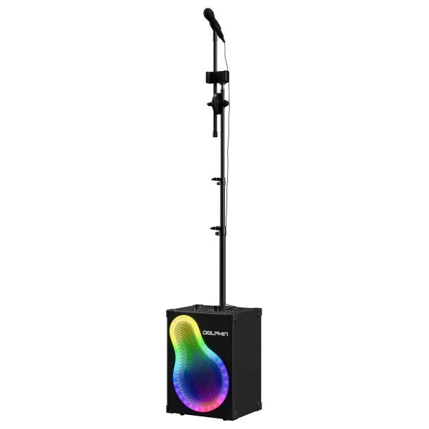 Dolphin® Audio KP-500 Portable Bluetooth® Karaoke Speaker Kit with Wired Microphone and Microphone Stand