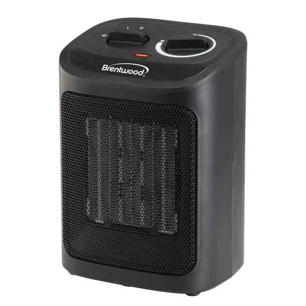 Brentwood® 1,500-Watt-Max Portable Ceramic Space Heater and Fan, Black, H-C1603BK