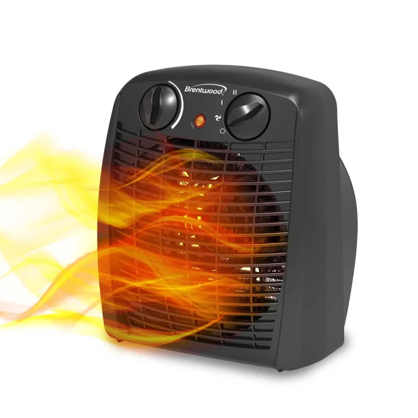 Brentwood® 1,500-Watt-Max Portable Electric Space Heater and Fan, Black, H-F305BK