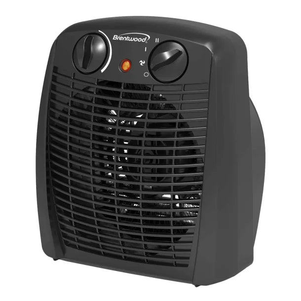 Brentwood® 1,500-Watt-Max Portable Electric Space Heater and Fan, Black, H-F305BK