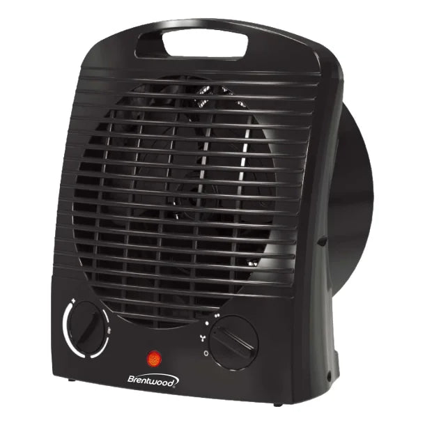 Brentwood® 1,500-Watt-Max Portable Electric Space Heater and Fan, Black, H-F306BK