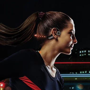 OPN Sound® Dashlyte Bluetooth® Bone-Conduction LED-Neckband Headphones with Microphone, Black