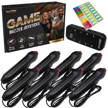 Digital Energy® Handheld Buzzer Game System Console with 8 Joystick Buzzers