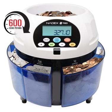 Nadex Coins™ S720 High-Speed Coin Counter, Sorter, and Wrapper