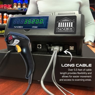 Nadex Coins™ Handheld Barcode Laser Scanner for Nadex Coins™ CR360/CR600 Cash Registers