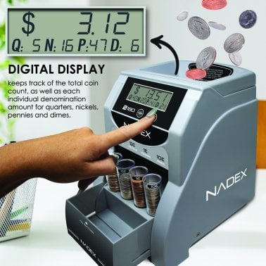 Nadex Coins™ S180 Digital Coin Counter, Sorter, and Wrapper