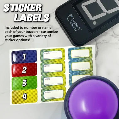 Teachers Choice® Wireless Light-up Game Buzzer System, 8 Pack