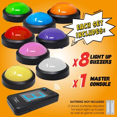 Teachers Choice® Wireless Light-up Game Buzzer System, 8 Pack