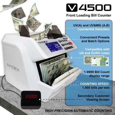 Nadex Coins™ V4500 Front-Loading Bill Counting Machine