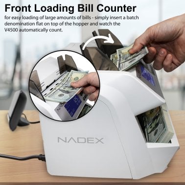 Nadex Coins™ V4500 Front-Loading Bill Counting Machine