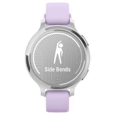 Garmin® Lily® 2 Active Health and Fitness GPS Smartwatch with Anodized Aluminum Bezel and Silicone Band (Silver with Purple Jasmine)