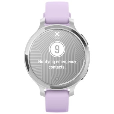 Garmin® Lily® 2 Active Health and Fitness GPS Smartwatch with Anodized Aluminum Bezel and Silicone Band (Silver with Purple Jasmine)