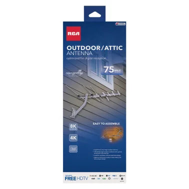 RCA Compact Outdoor Antenna, 75-Mile Range