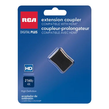 RCA HDMI® Female/Female Inline Coupler, 4K at 2160p, DHDHE1V, Black