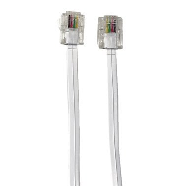 RCA Rounded Phone Line Cord (7 Ft.; White)