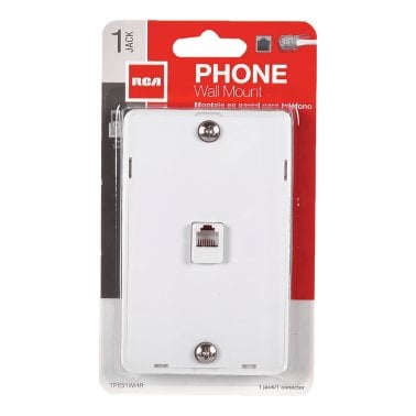 RCA TP251WHR 2-Piece Modular Phone Wall Mount, White