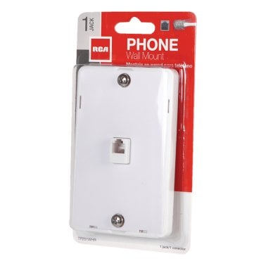 RCA TP251WHR 2-Piece Modular Phone Wall Mount, White