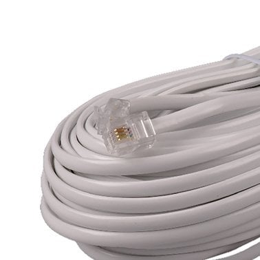 RCA Rounded Phone Line Cord (50 Ft.; White)