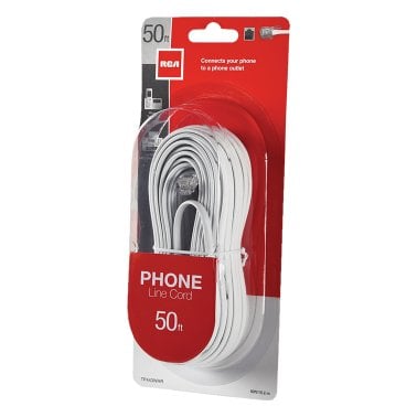 RCA Rounded Phone Line Cord (50 Ft.; White)