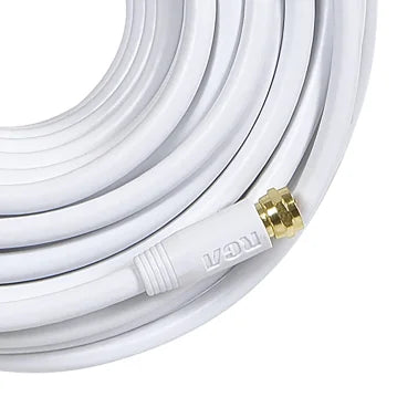 RCA RG6 Coaxial Cable with F-Connectors (50 Ft.; White)