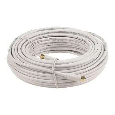 RCA RG6 Coaxial Cable with F-Connectors (50 Ft.; White)