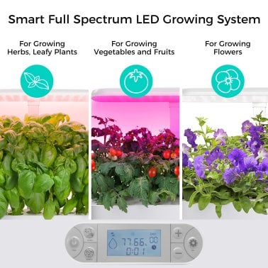 Sonicgrace Hydroponics Indoor Growing System Kit with 11 Pods, Water Tank, Grow Deck, and Light Panel, SC-MG207