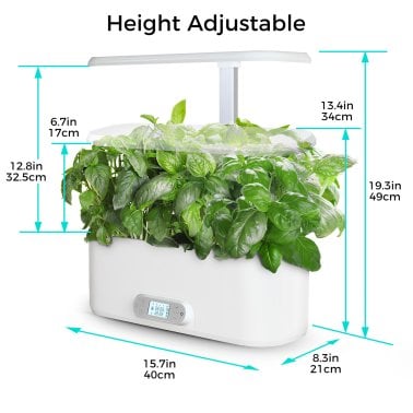 Sonicgrace Hydroponics Indoor Growing System Kit with 11 Pods, Water Tank, Grow Deck, and Light Panel, SC-MG207