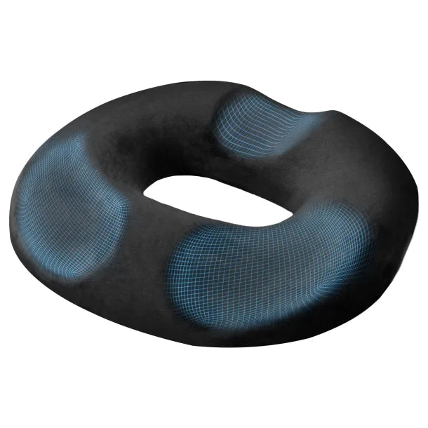 AllSett Health® Donut Hemorrhoid Pillow with Non-Slip Washable Cover, Black