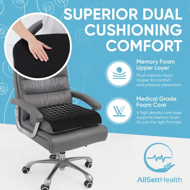 AllSett Health® Extra-Large-Seat Computer Chair Cushion