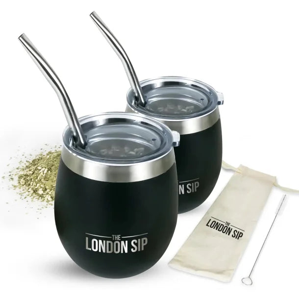 The London Sip® Yerba Mate Cup Set, 8 Oz. (Black)