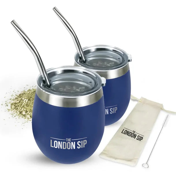 The London Sip® Yerba Mate Cup Set, 8 Oz. (Blue)