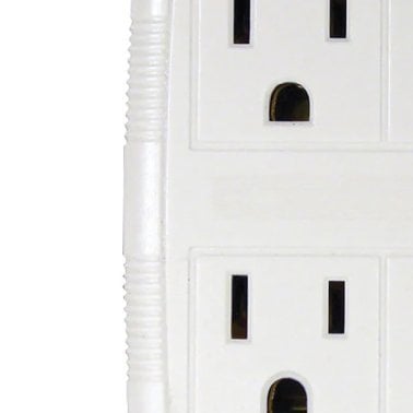 PRIME® 6-Outlet Direct Plug-in Wall Tap, White, PB801011