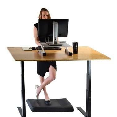 Uncaged Ergonomics® Active Standing Anti-Fatigue Desk Floor Mat with Massage Ball, 32 In. x19.75 In., Black