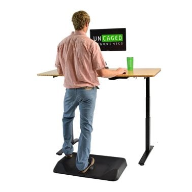 Uncaged Ergonomics® Active Standing Anti-Fatigue Desk Floor Mat with Massage Ball, 32 In. x19.75 In., Black