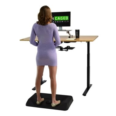 Uncaged Ergonomics® Active Standing Anti-Fatigue Desk Floor Mat with Massage Ball, 32 In. x19.75 In., Black