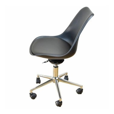 Uncaged Ergonomics® Active Task Chair with Balance Seat and Auto-Locking Casters, Black