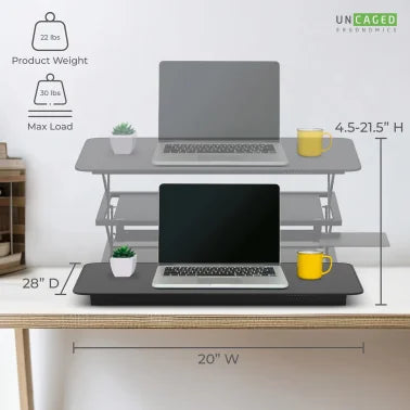 Uncaged Ergonomics® CHANGEdesk Adjustable Standing Desk Converter