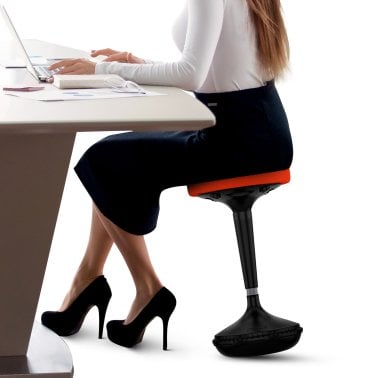 Uncaged Ergonomics® Wobble Stool® Adjustable-Height Standing Desk and Balance Stool (Red)