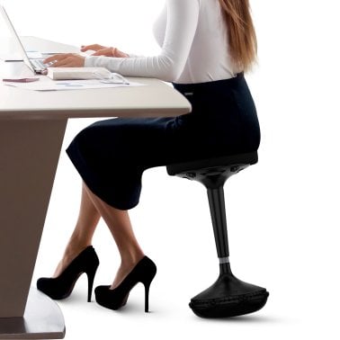 Uncaged Ergonomics® Wobble Stool® Adjustable-Height Standing Desk and Balance Stool (Black)