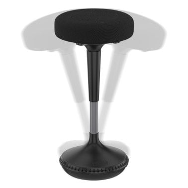 Uncaged Ergonomics® Wobble Stool® Adjustable-Height Standing Desk and Balance Stool (Black)