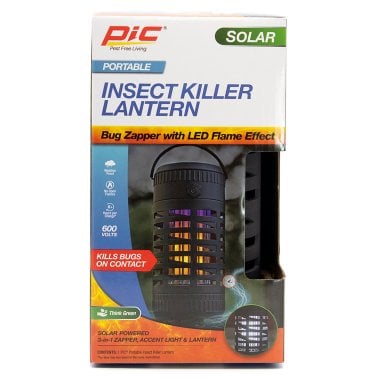 PIC® Flickering Flame Solar Portable Insect Killer Lantern